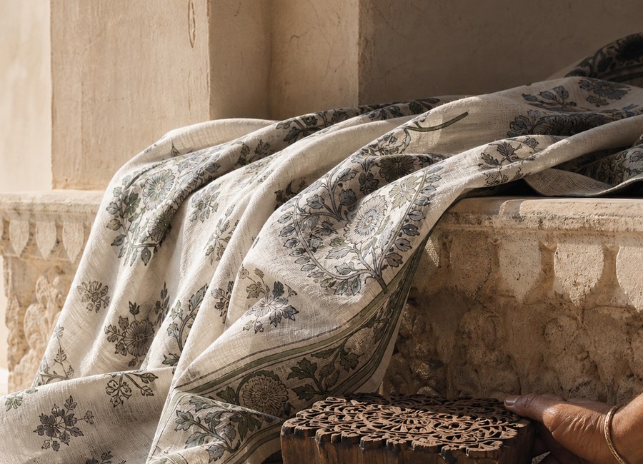 Printed fabric ritual story